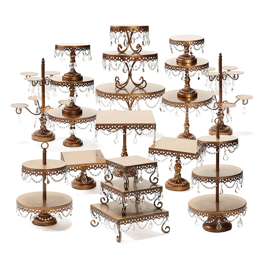 gold chandelier cake stand set, gold chandelier cupcake stand, dessert stands