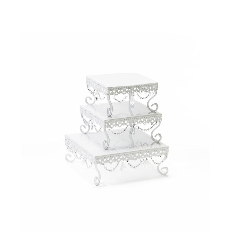 Opulent Treasures® Chandelier Square Loopy Cake Stand Set