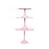 simple modern metal round cake stand set in pink