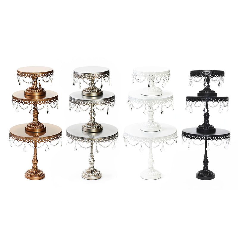 chandelier cake stand sets in gold, silver, white, black