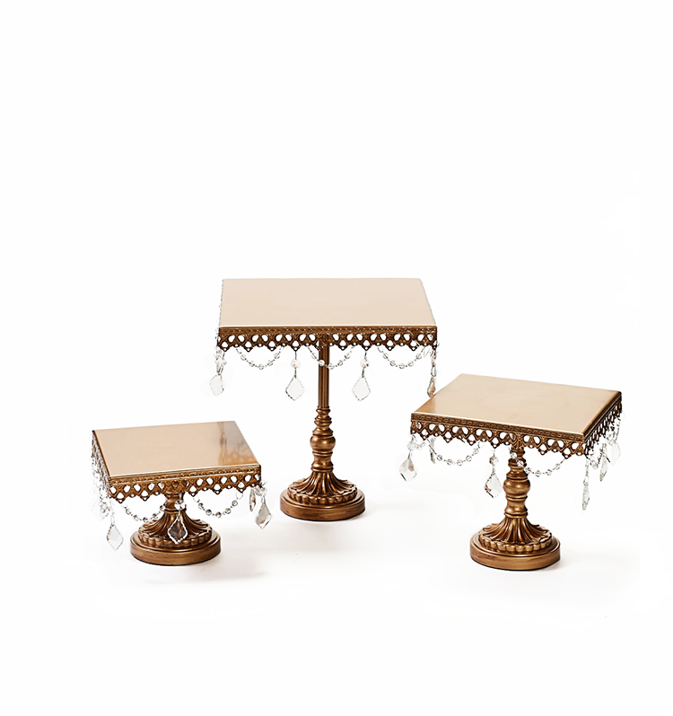 Opulent Treasures® Chandelier Square Cake Stands (set of 3)
