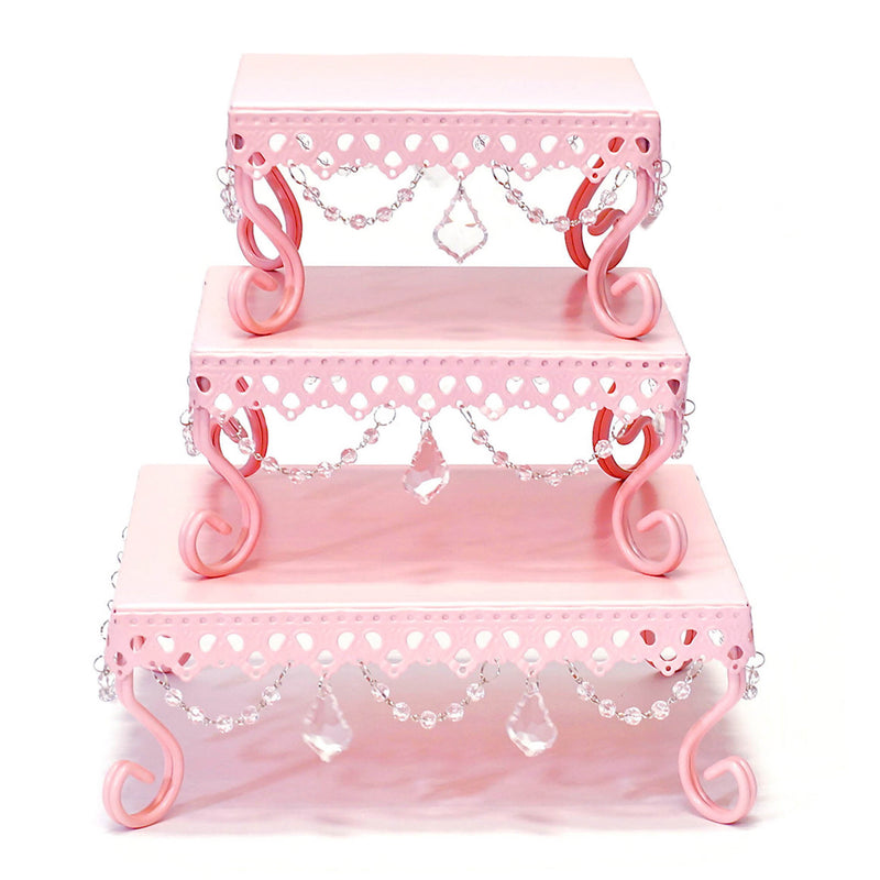 Opulent Treasures® Chandelier Square Loopy Cake Stand Set