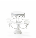 white multi tier chandelier dessert stand by opulent treasures