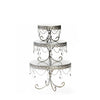 decorative cake stand set in antique silver with chandelier accents for wedding birthday cake
