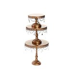 opulent treasures chandelier cake stand set of 3 sizes in antique gold