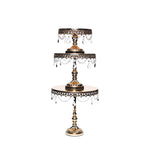 metallic gold metal cake stand set of 3 with chandelier accents by opulent treasures