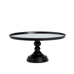 black mirrored round 12" pedestal cake stand