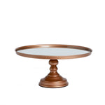metal gold mirrored round 12" pedestal cake stand