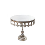antique silver crown metal cake stand with pedestal base