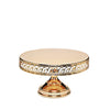 metallic shiny gold decorative round pedestal metal cake stand