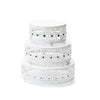 white round cake stand set with clear jewels accent