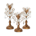 opulent treasures chandelier candelabra  set of 3 in antique gold