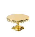 shiny metallic gold baroque style metal cake stand