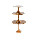 simple modern metal cake stand set in gold