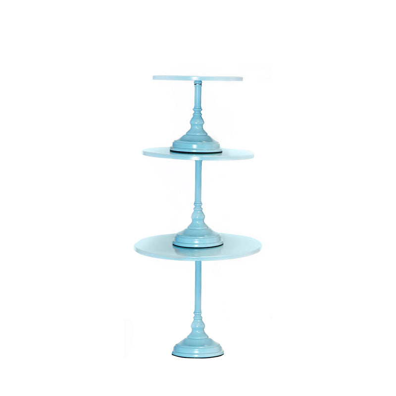 baby light blue metal modern round cake stand set